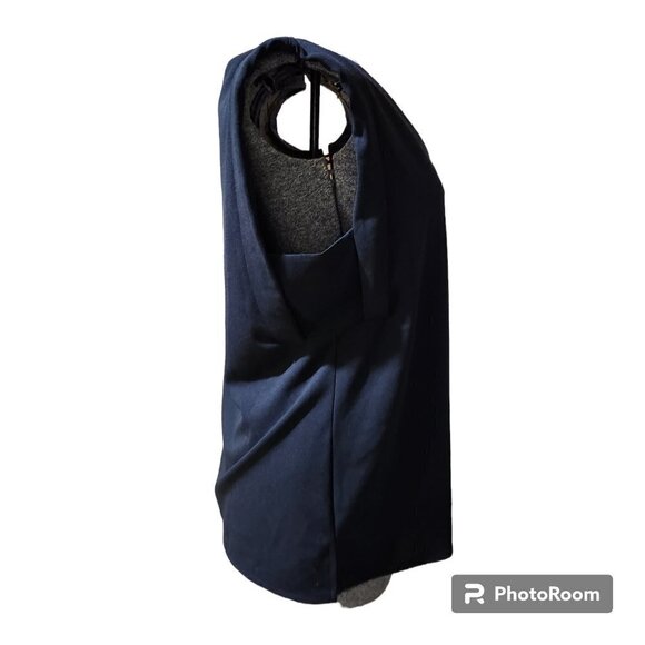 Banana Republic Blouse Womens V Neck Sleeveless Black Shirt Side Slits - Picture 5 of 9